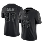 Choea NE.Patriots #87 Romeo Doubs Player Black Reflective LImited Home Game Stitched Jerseys
