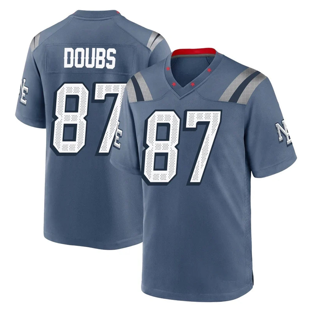 Choea NE.Patriots #87 Romeo Doubs Player Blue Rivalries Collection Home Game Stitched Jerseys