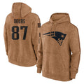 Choea NE.Patriots #87 Romeo Doubs Player Brown Salute to Service Pullover Hoodies Limited Game Stitched Jerseys
