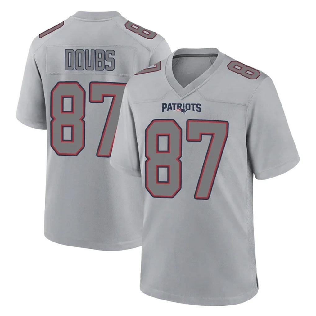 Choea NE.Patriots #87 Romeo Doubs Player Gray Fashion Limited Home Game Stitched Jerseys