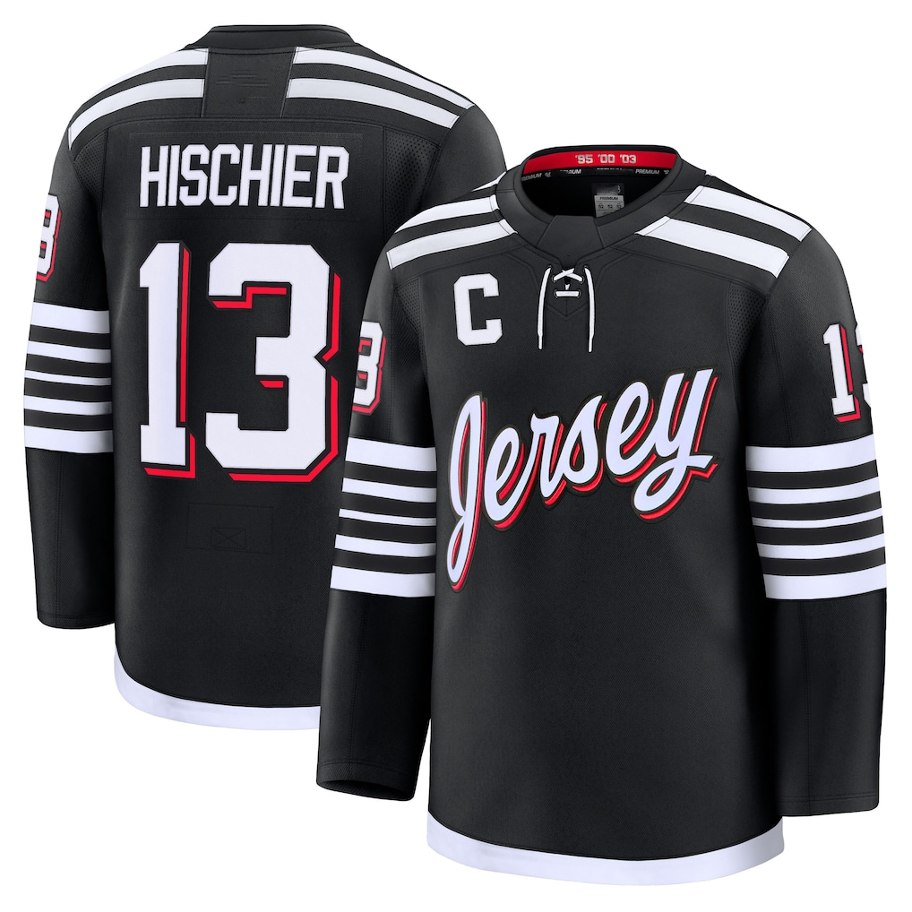Choea N.Jersey Devils #13 Nico Hischier Black Alternate Premium Jerseys