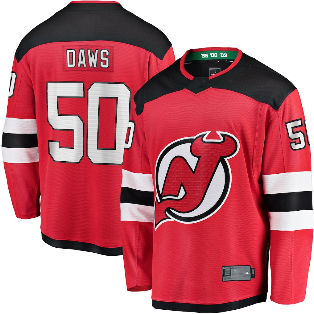 Choea N.Jersey Devils #50 Nico Daws Red Home Breakaway Player Jerseys