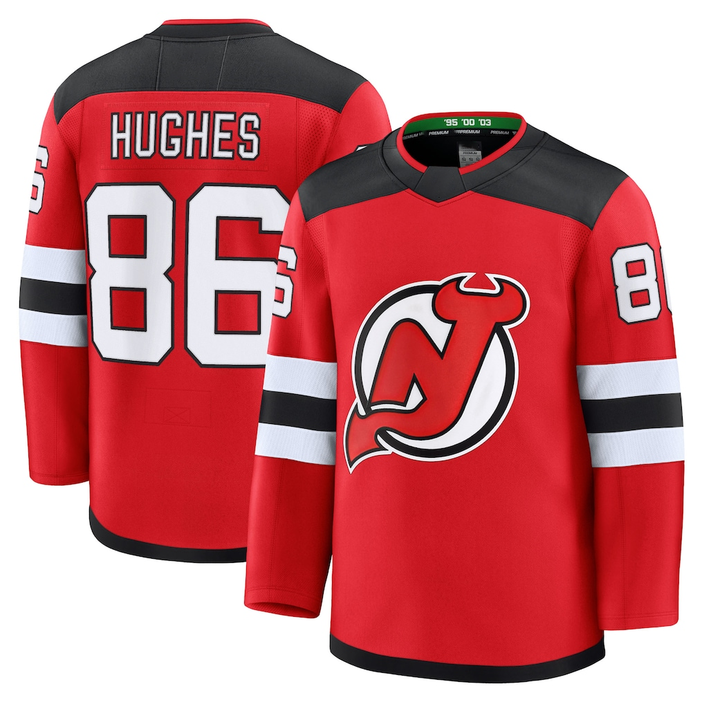 Choea N.Jersey Devils #86 Jack Hughes Red Home Premium Jerseys