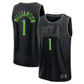 Choea NO.Pelicans #1 Zion Williamson Black 2025-2026 City Edition Fast Break Stitched Jerseys