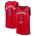 Choea NO.Pelicans #1 Zion Williamson Red Fast Break Replica Player Stitched Jerseys- Statement Edition