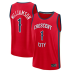 Choea NO.Pelicans #1 Zion Williamson Red Fast Break Replica Player Stitched Jerseys- Statement Edition