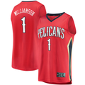 Choea NO.Pelicans #1 Zion Williamson Red Replica Fast Break Stitched Jerseys- Statement Edition