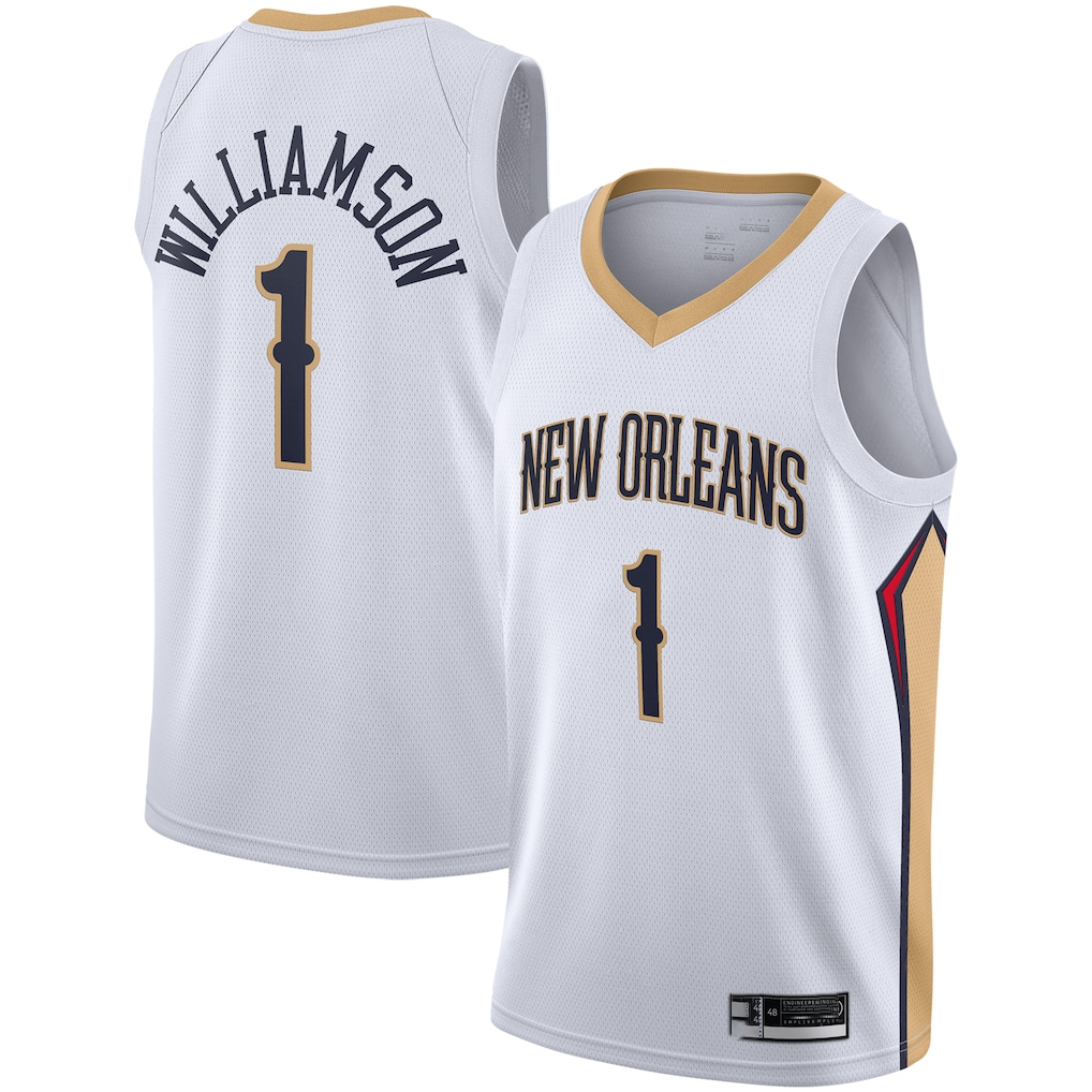 Choea NO.Pelicans #1 Zion Williamson White 2019-2020 Swingman Stitched Jerseys- Association Edition