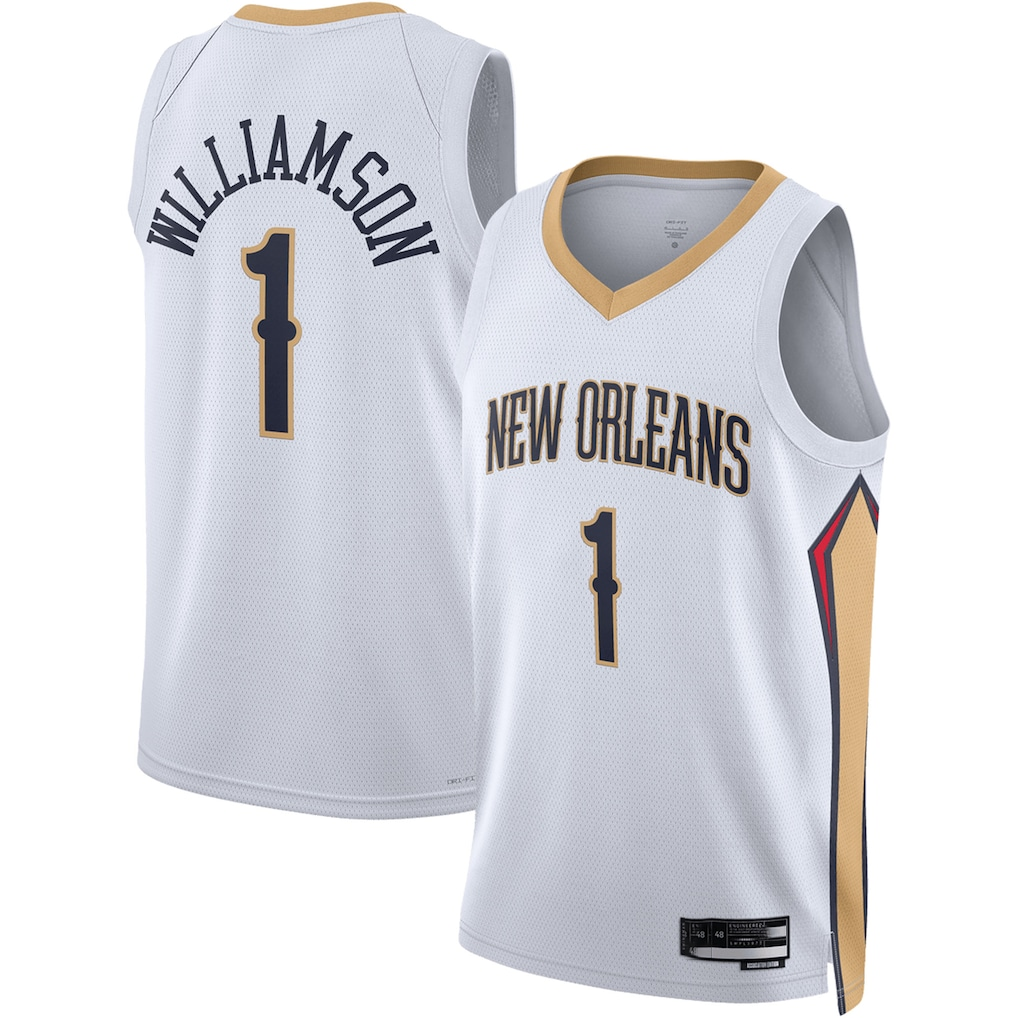 Choea NO.Pelicans #1 Zion Williamson White Swingman Stitched Jerseys- Association Edition