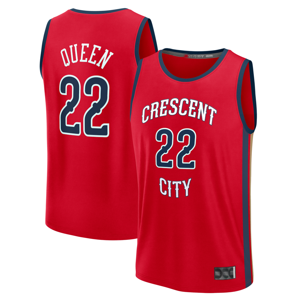 Choea NO.Pelicans #22 Derik Queen Red Fast Break Replica Player Stitched Jerseys- Statement Edition