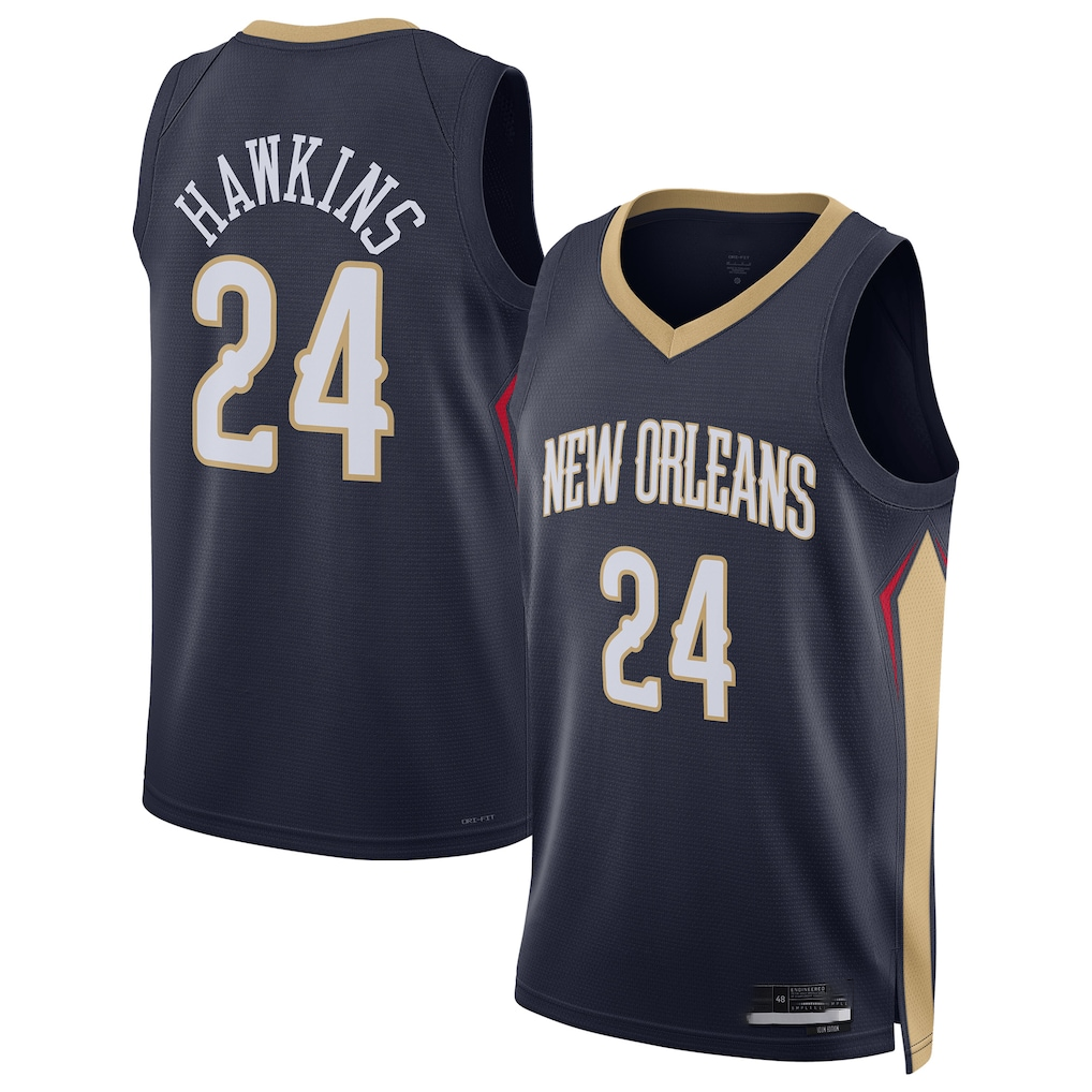 Choea NO.Pelicans #24 Jordan Hawkins Navy Swingman Stitched Jerseys- Icon Edition