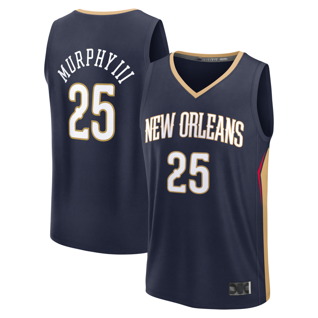 Choea NO.Pelicans #25 Trey Murphy III Navy Fast Break Replica Stitched Jerseys- Icon Edition