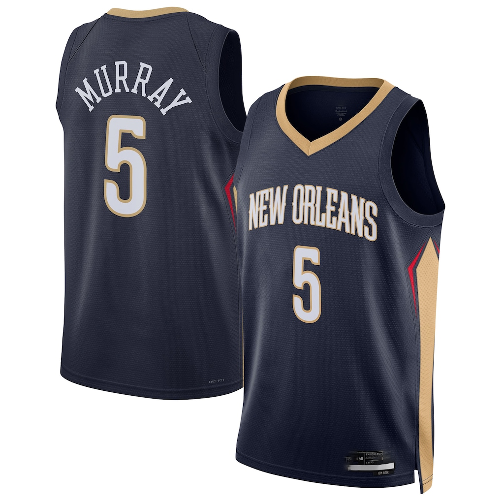 Choea NO.Pelicans #5 Dejounte Murray Navy 2024 Offseason Addition Swingman Stitched Jerseys