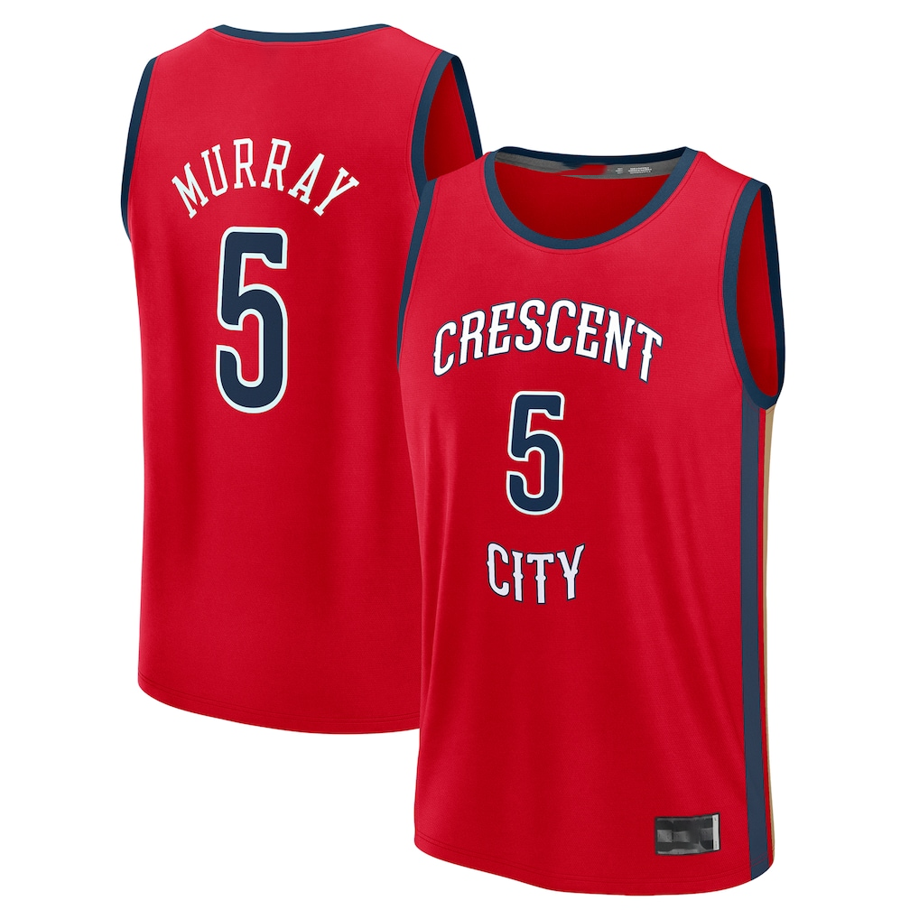 Choea NO.Pelicans #5 Dejounte Murray Red Fast Break Replica Player Stitched Jerseys- Statement Edition