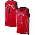 Choea NO.Pelicans #1 Zion Williamson Red Swingman Stitched Jerseys- Statement Edition