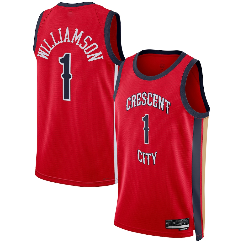 Choea NO.Pelicans #1 Zion Williamson Red Swingman Stitched Jerseys- Statement Edition