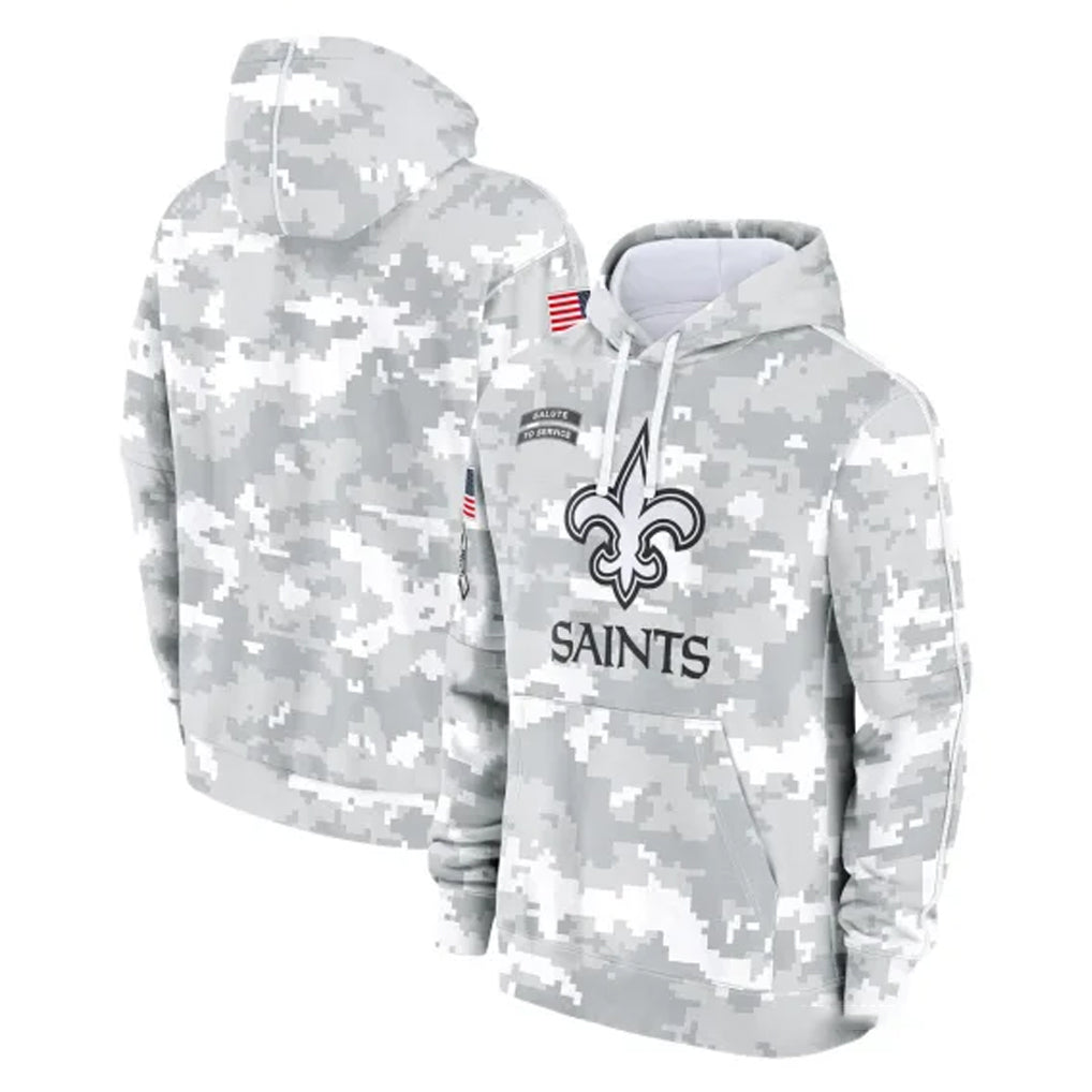 Choea NO.Saints Arctic Camo Salute to Service Pullover Hoodies Limited Game Blank Player Stitched Jerseys