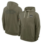 Choea NO.Saints Olive Salute to Service Pullover Hoodies Limited Blank Player Stitched Jerseys