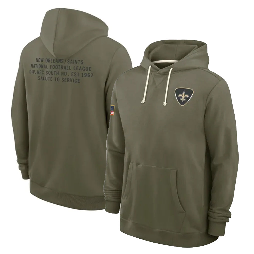Choea NO.Saints Olive Salute to Service Pullover Hoodies Limited Blank Player Stitched Jerseys
