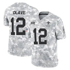 Choea NO.Saints #12 Chris Olave Player Arctic Camo Salute To Service Limited Game Stitched Jerseys