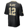 Choea NO.Saints #12 Chris Olave Player Black Home Game Stitched Jerseys