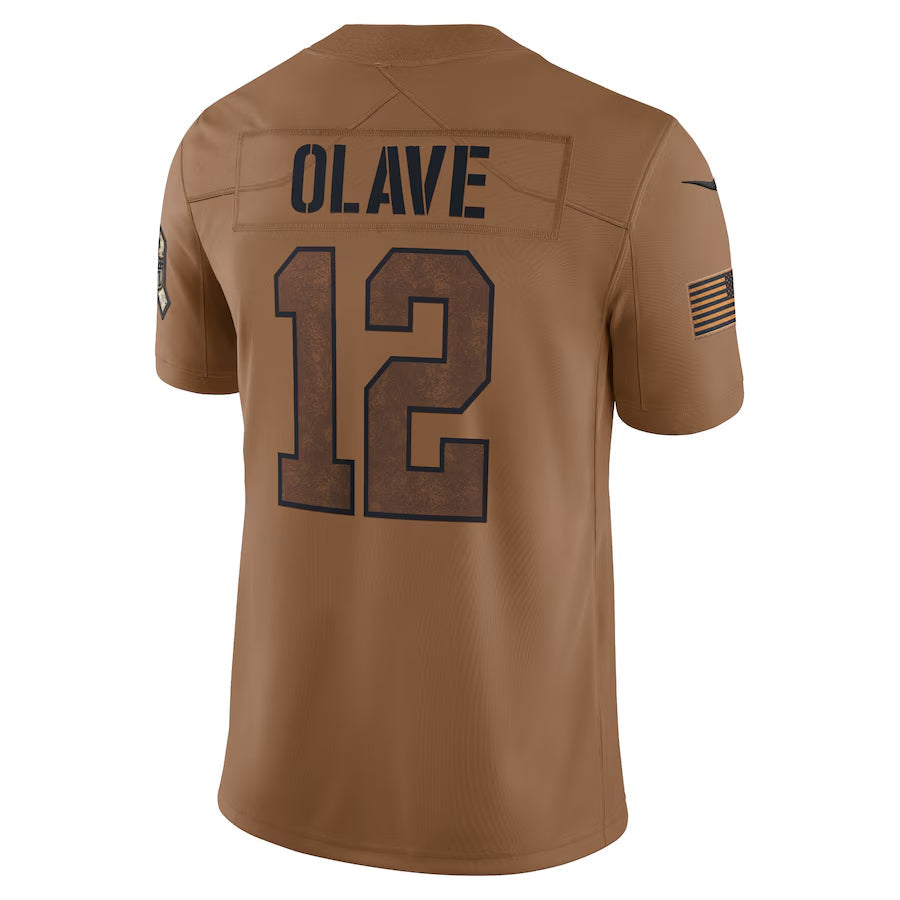 Choea NO.Saints #12 Chris Olave Player Brown Salute To Service Limited Stitched Jerseys