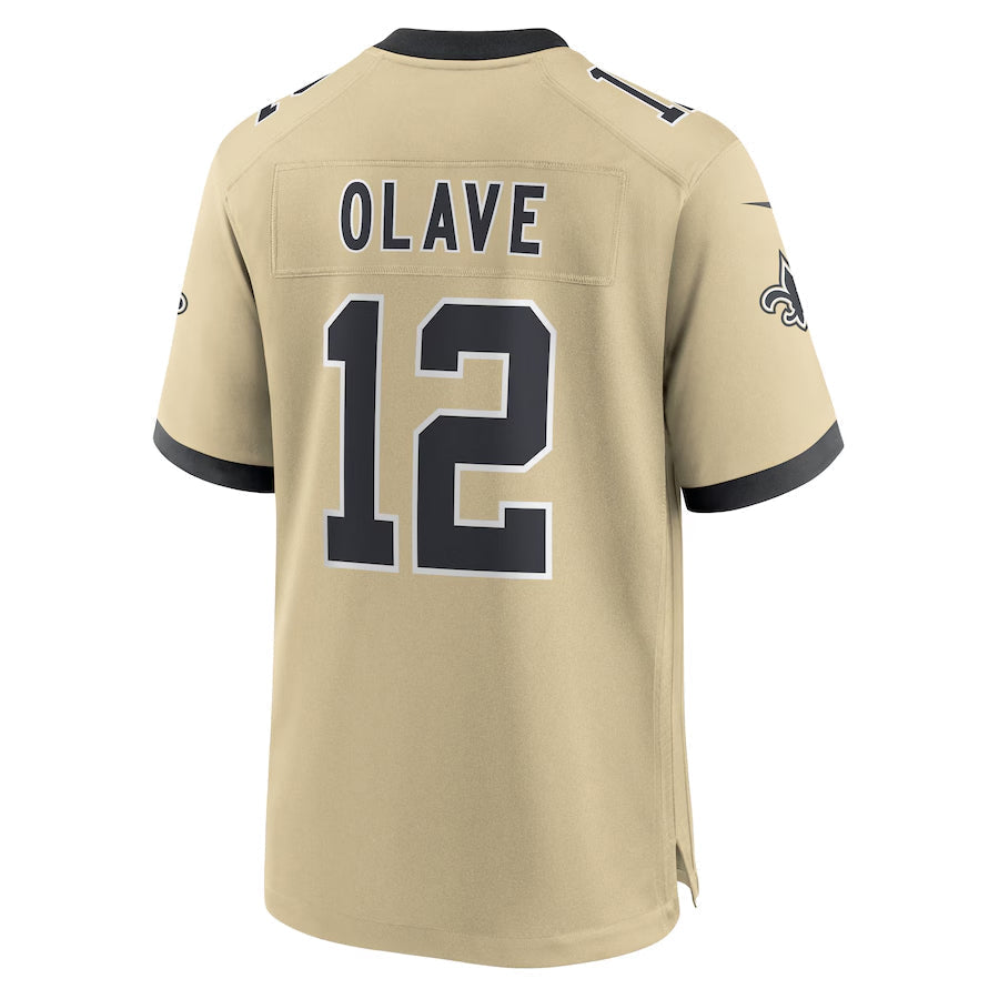 Choea NO.Saints #12 Chris Olave Player Gold Alternate Game Stitched Jerseys