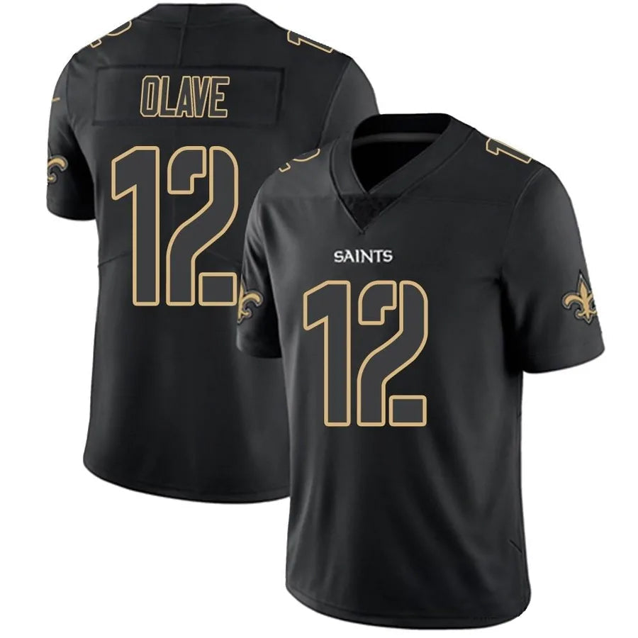 Choea NO.Saints #12 Chris Olave Player Limited Black Impact Stitched Jerseys