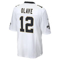 Choea NO.Saints #12 Chris Olave Player White Home Game Stitched Jerseys