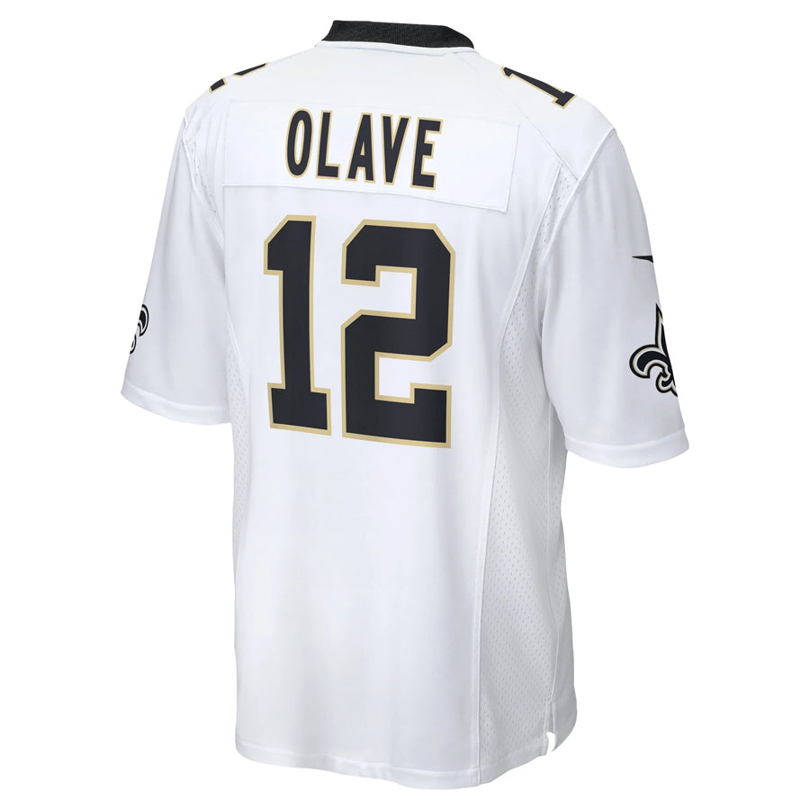 Choea NO.Saints #12 Chris Olave Player White Home Game Stitched Jerseys