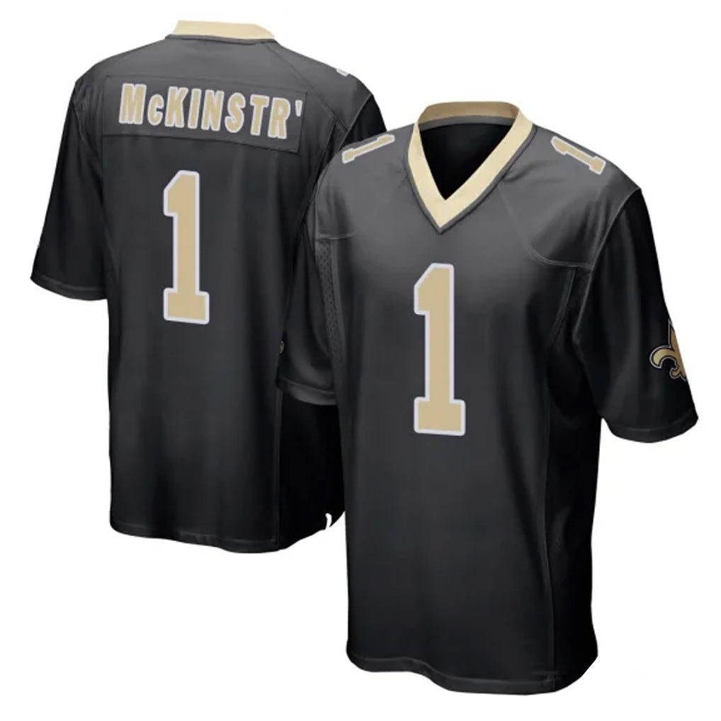 Choea NO.Saints #1 Kool-Aid McKinstry Player Black Home Game Stitched Jerseys