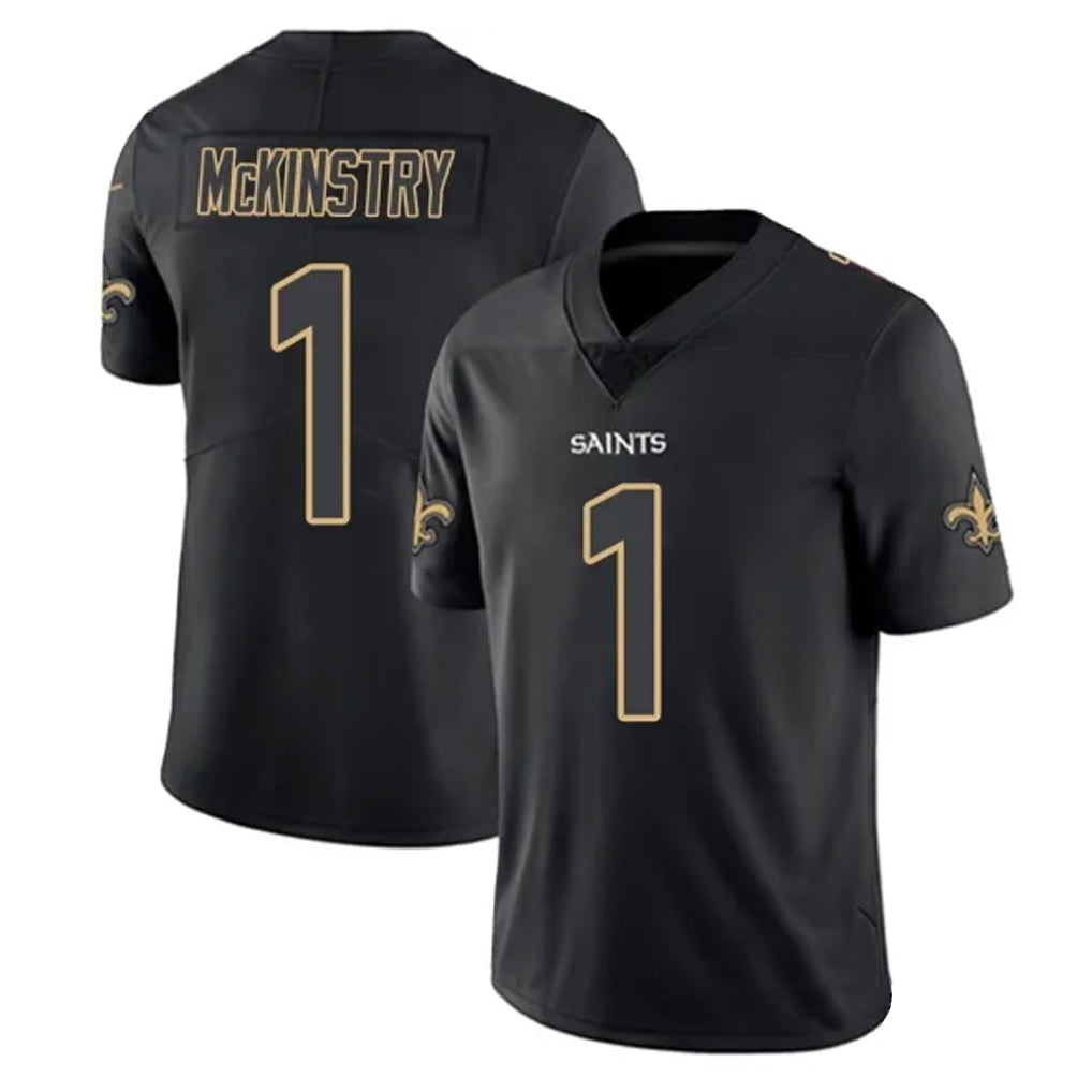 Choea NO.Saints #1 Kool-Aid McKinstry Player Black Impact Limited Home Game Stitched Jerseys