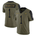 Choea NO.Saints #1 Kool-Aid McKinstry Player Olive Salute To Service Limited Game Stitched Jerseys