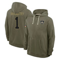 Choea NO.Saints #1 Kool-Aid McKinstry Player Olive Salute to Service Pullover Hoodies Limited Stitched Jerseys