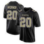 Choea NO.Saints #20 Pete Werner Player Black Carbon Fashion Home Game Stitched Jerseys