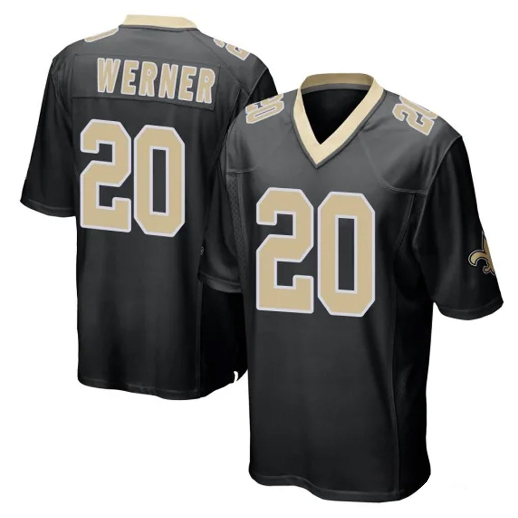 Choea NO.Saints #20 Pete Werner Player Black Home Game Stitched Jerseys