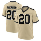 Choea NO.Saints #20 Pete Werner Player Gold Home Game Stitched Jerseys