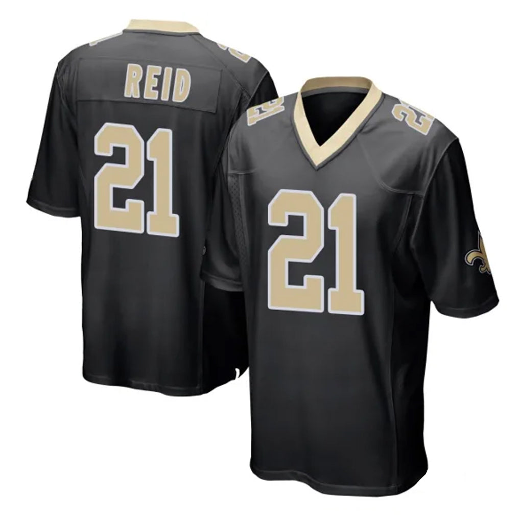 Choea NO.Saints #21 Justin Reid Player Black Home Game Stitched Jerseys