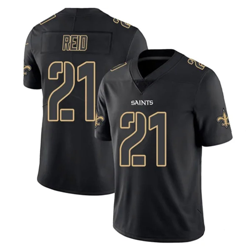Choea NO.Saints #21 Justin Reid Player Black Impact Limited Home Game Stitched Jerseys