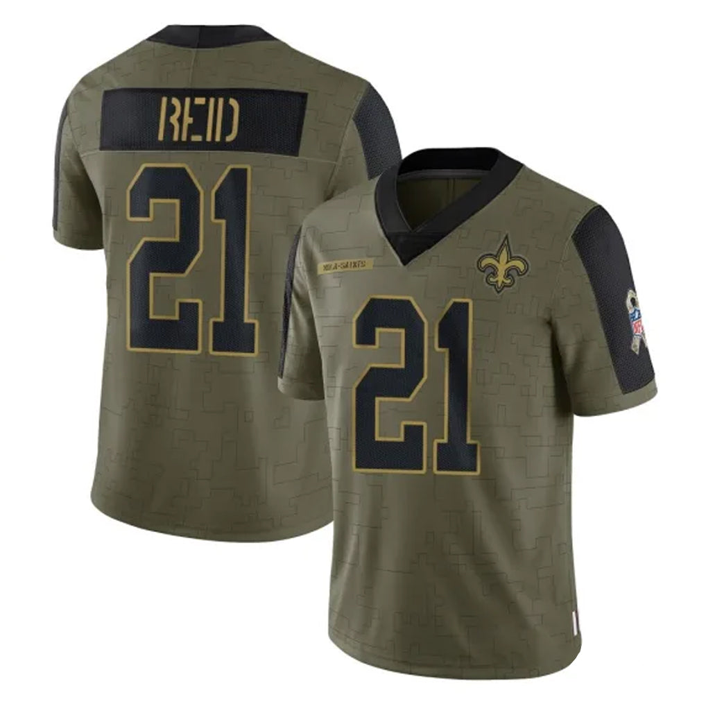 Choea NO.Saints #21 Justin Reid Player Olive Salute To Service Limited Game Stitched Jerseys