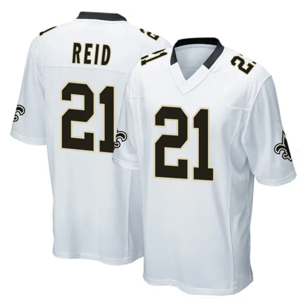Choea NO.Saints #21 Justin Reid Player White Home Game Stitched Jerseys