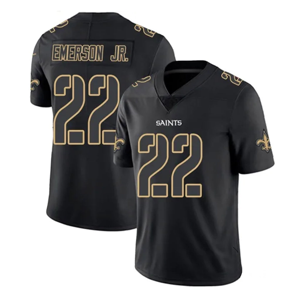 Choea NO.Saints #22 Martin Emerson Jr. Player Black Impact Limited Home Game Stitched Jerseys