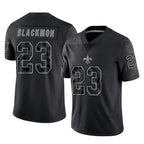 Choea NO.Saints #23 Julian Blackmon Player Black Limited Reflective Home Game Stitched Jerseys