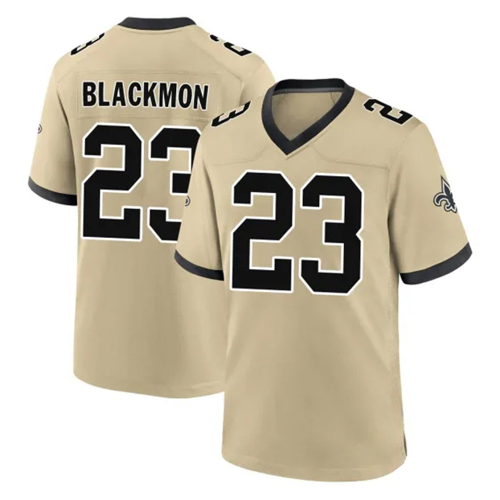 Choea NO.Saints #23 Julian Blackmon Player Gold Home Game Stitched Jerseys