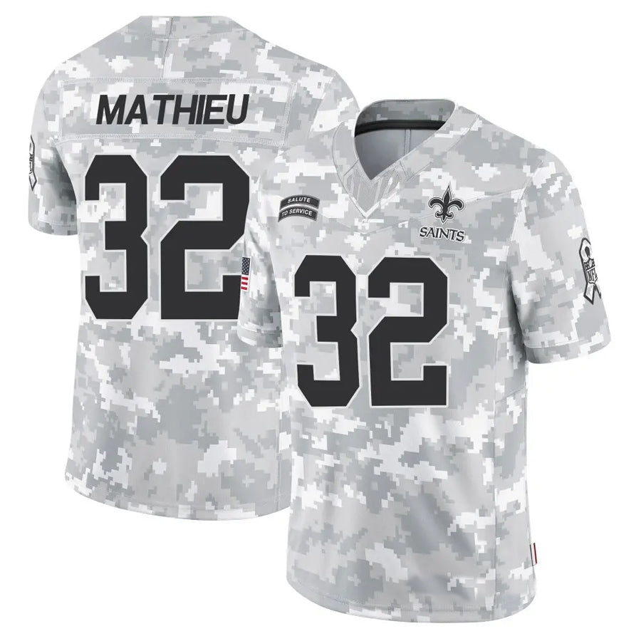 Choea NO.Saints #32 Tyrann Mathieu Player Arctic Camo Salute to Service Limited Stitched Jerseys