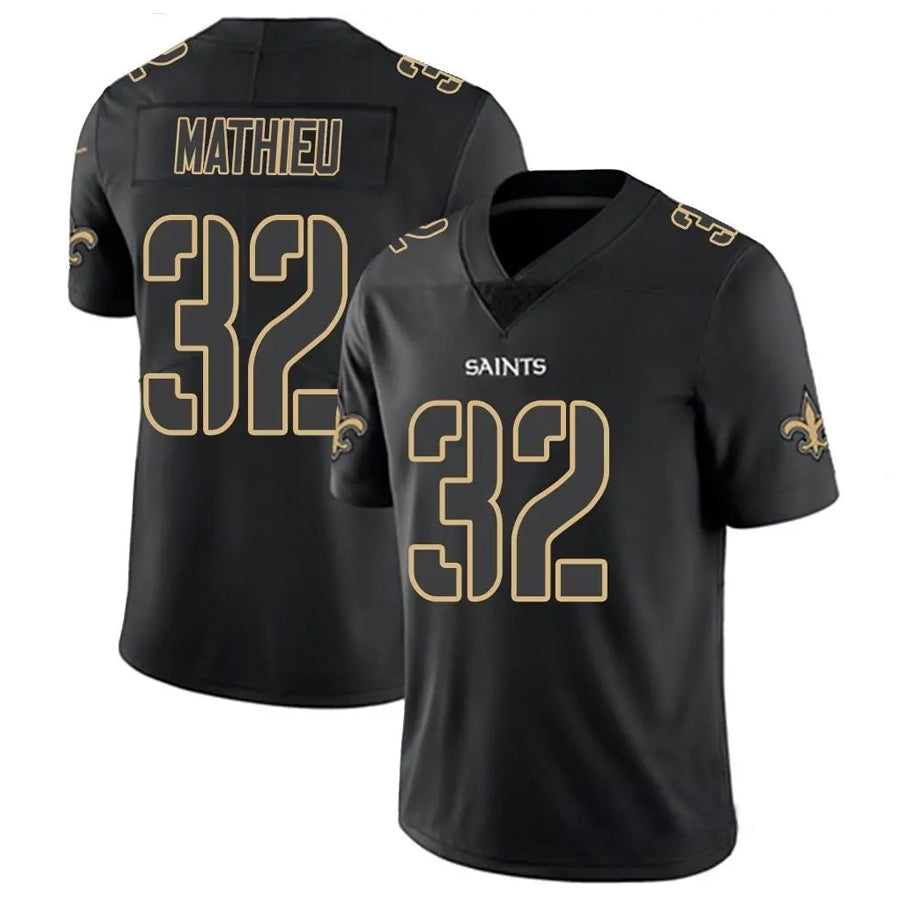 Choea NO.Saints #32 Tyrann Mathieu Player Limited Black Impact Stitched Jerseys