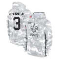 Choea NO.Saints #3 Travis Etienne Jr. Player Arctic Camo Salute to Service Pullover Hoodies Limited Game Stitched Jerseys