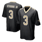 Choea NO.Saints #3 Travis Etienne Jr. Player Black Home Game Stitched Jerseys