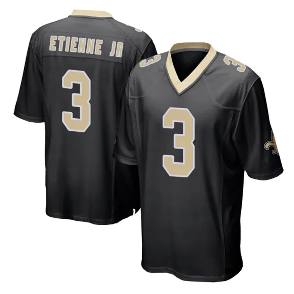 Choea NO.Saints #3 Travis Etienne Jr. Player Black Home Game Stitched Jerseys
