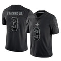 Choea NO.Saints #3 Travis Etienne Jr. Player Black Limited Reflective Home Game Stitched Jerseys